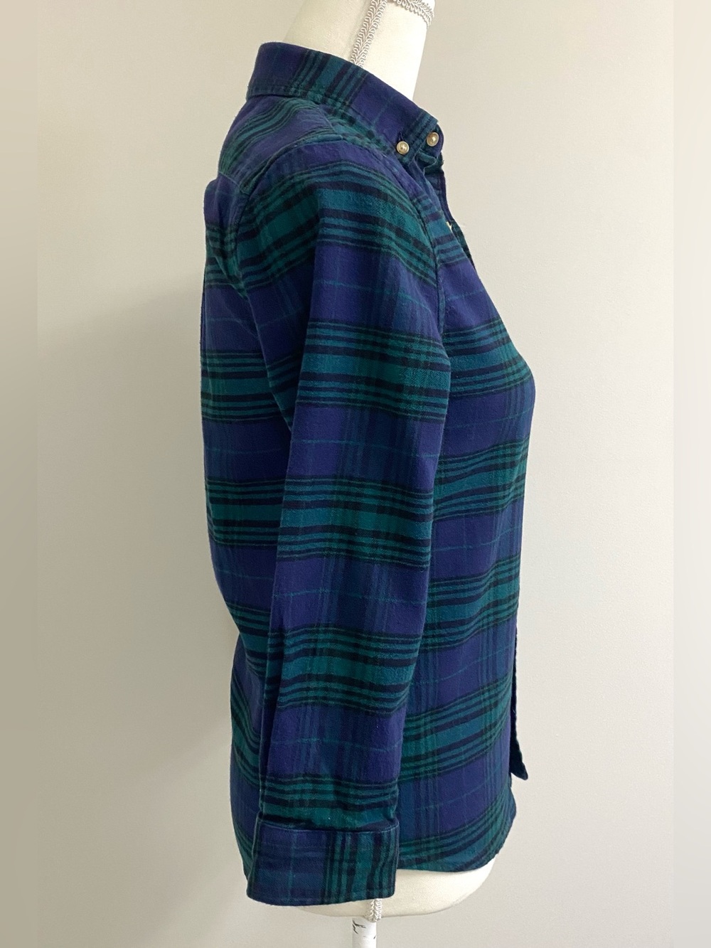 Vineyard Vines Boy S Blue Green Plaid Flannel Button-Down Shirt Boho Fall Preppy - Picture 7 of 16